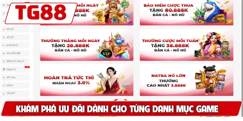 Khám phá ưu đãi dành cho từng danh mục game