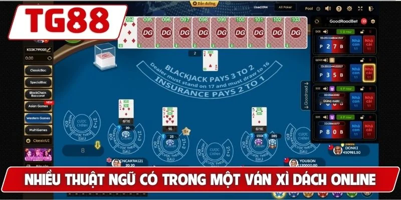Blackjack TG88 - Trải Nghiệm Game Bài Đỉnh Cao Dễ Thắng 7 Nhiều thuật ngữ có trong một ván xì dách online